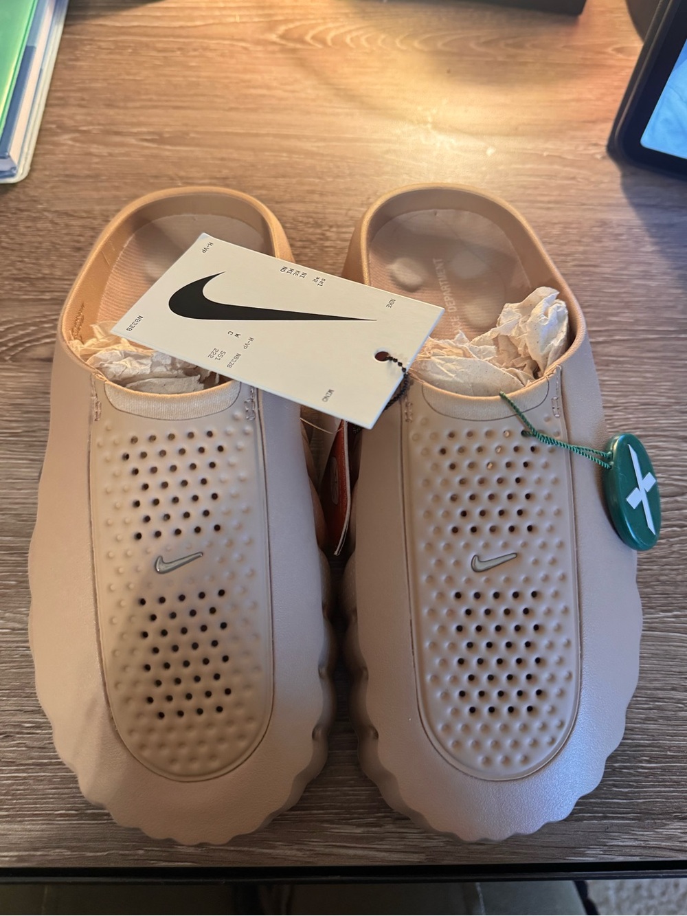 Nike Kids Beige Slip-On Perforated Clog